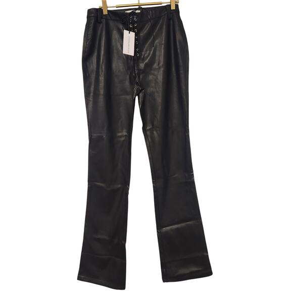 Weworewhat Faux leather lace-up black pants size 28 - Picture 3 of 8